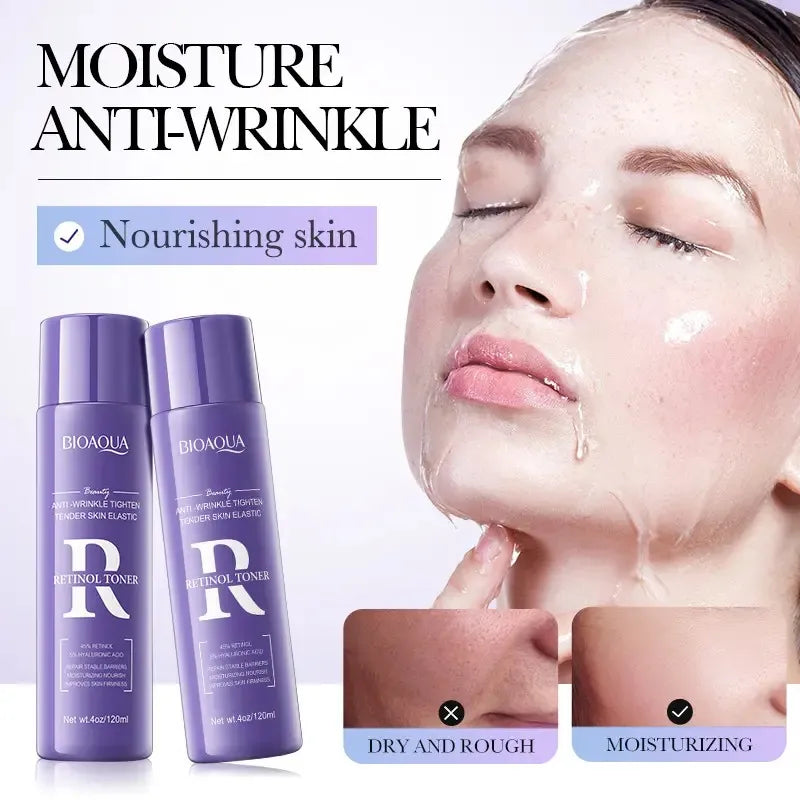 BIOAQUA Retinol 4 Pcs Facial Series Cleansing Removing Residual Anti Wrinkle Firming Whitening Moisturizing Brightening Cream Skin Care Facial Kit