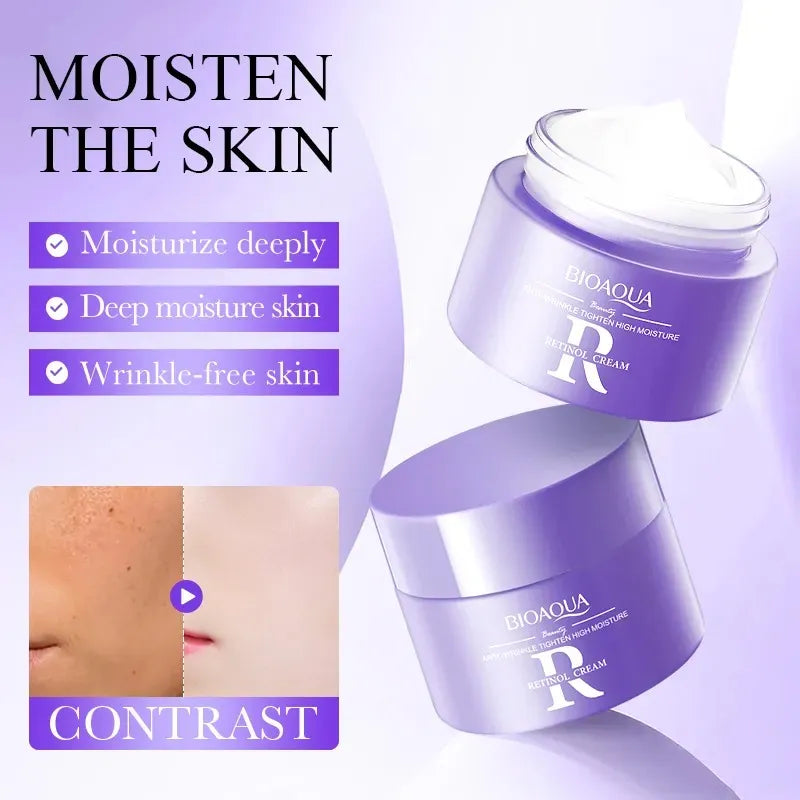 BIOAQUA Retinol 4 Pcs Facial Series Cleansing Removing Residual Anti Wrinkle Firming Whitening Moisturizing Brightening Cream Skin Care Facial Kit