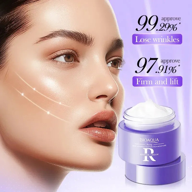 BIOAQUA Retinol 4 Pcs Facial Series Cleansing Removing Residual Anti Wrinkle Firming Whitening Moisturizing Brightening Cream Skin Care Facial Kit
