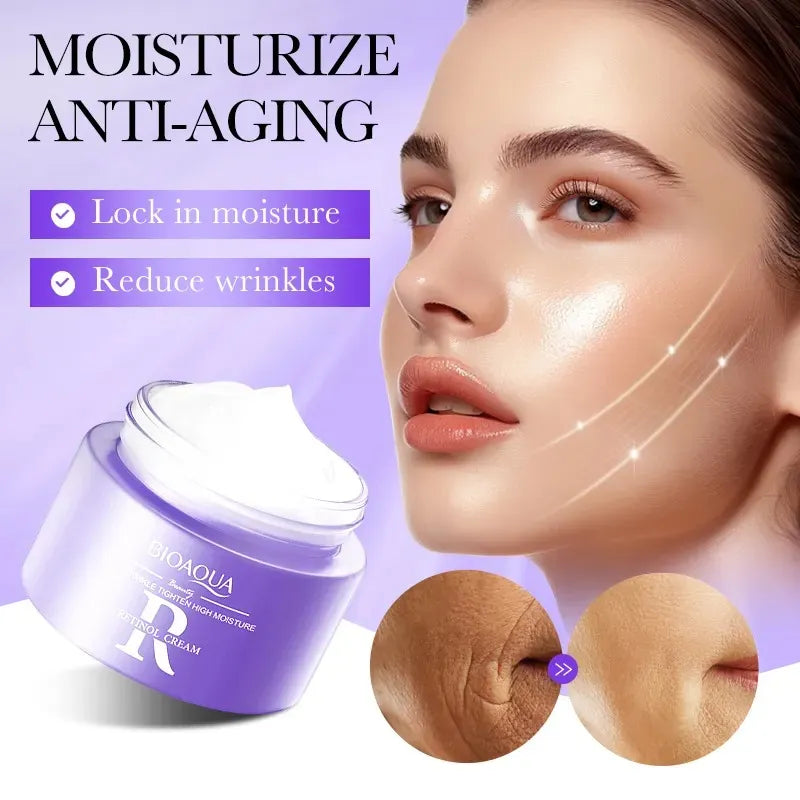 BIOAQUA Retinol 4 Pcs Facial Series Cleansing Removing Residual Anti Wrinkle Firming Whitening Moisturizing Brightening Cream Skin Care Facial Kit