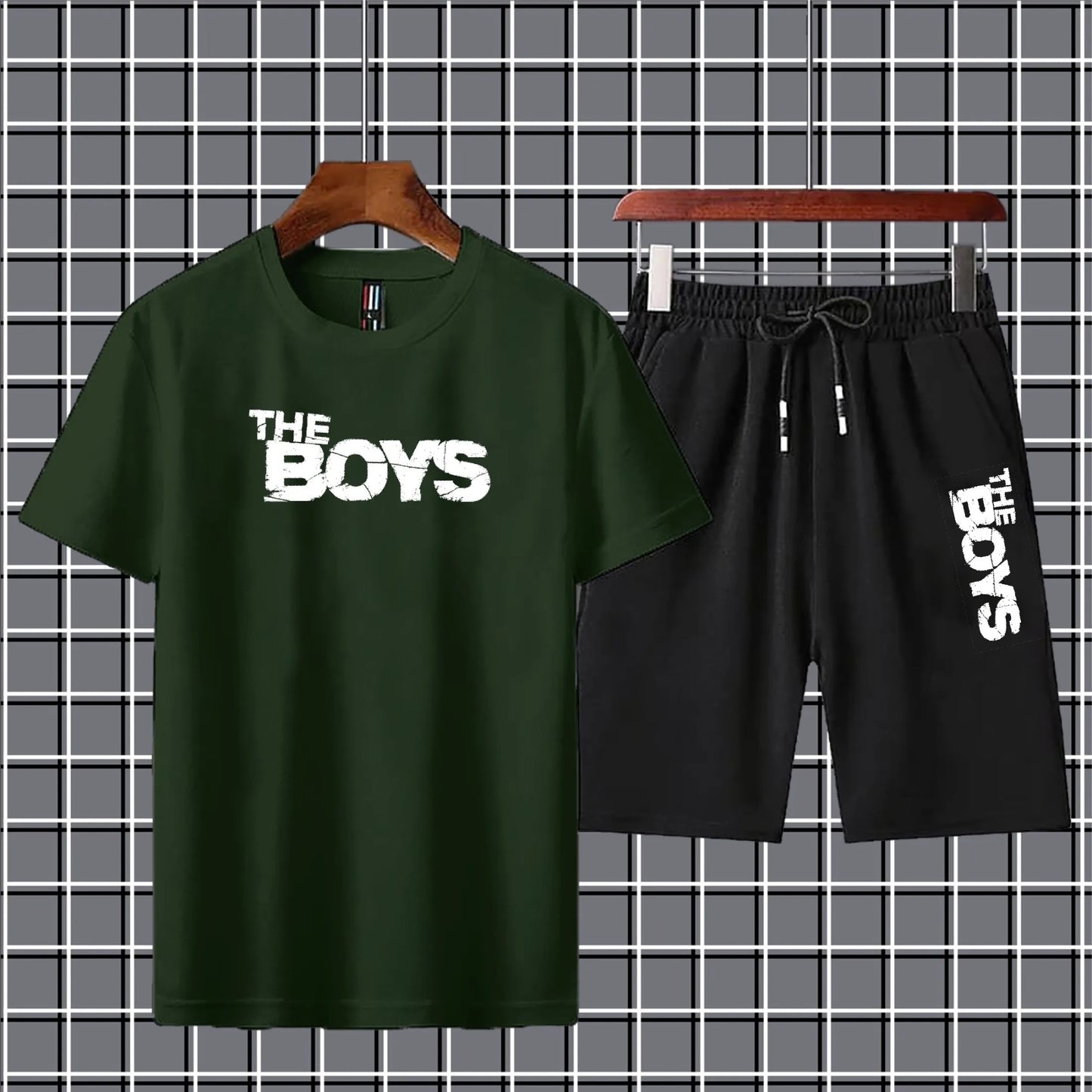 Black new arrival 2 pc summer short tracksuit for men and boys