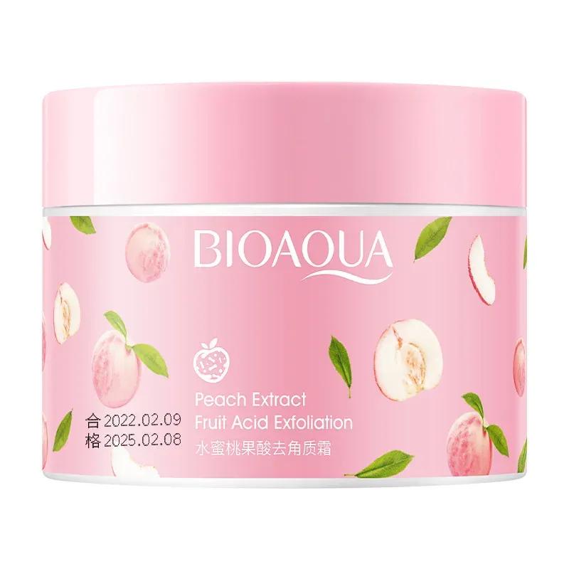 BIOAQUA Peach Whitening Brightening Moisturizer Exfoliating Facial Scrub Gel with Peach Extract, Fruit Acid Exfoliating Peeling Cream Gel 140g