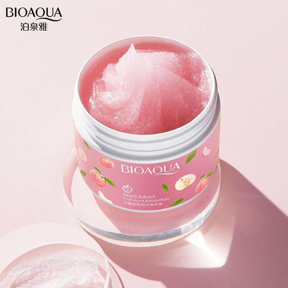 BIOAQUA Peach Whitening Brightening Moisturizer Exfoliating Facial Scrub Gel with Peach Extract, Fruit Acid Exfoliating Peeling Cream Gel 140g