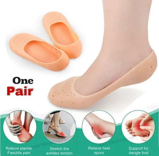 Mosisturizing Gel Socks for Dead Skin Removal - 1 pair peach Color